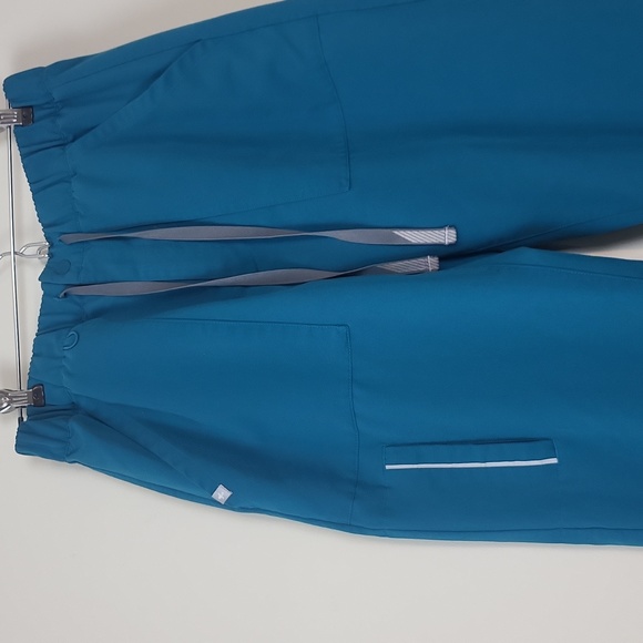 FIGS Technical Collection Teal Elastic Tie Waist Scrub Pants w/ lots of Pocket-M - Picture 2 of 13